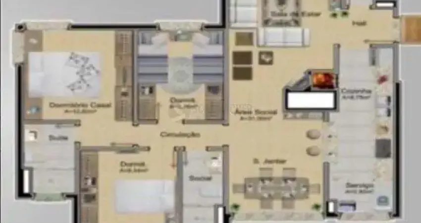 Apartamento para Venda - 99.38m², 3 dormitórios, sendo 1 suites, Passo da Areia