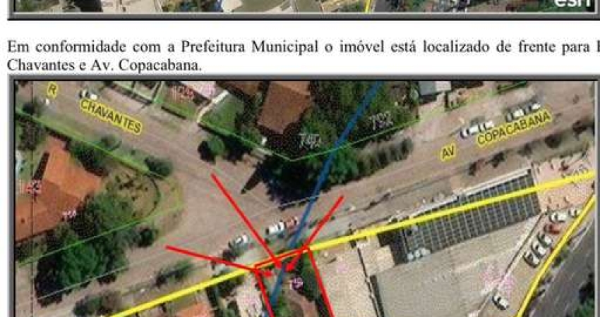Terreno plano com 439m², localizado na Avenida Copacabana, no limite entre os bairros Tristeza e Assunção