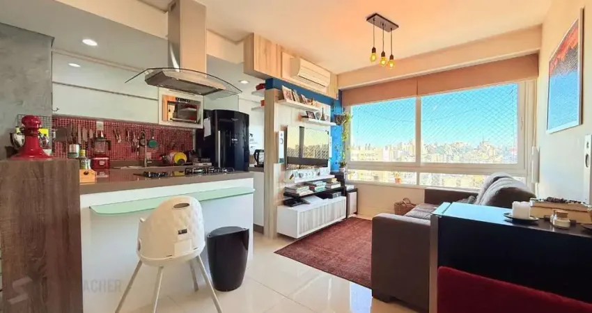 Apartamento 2 dormitórios, churrasqueira, 1 vaga, elevador na rua general lima e silva.