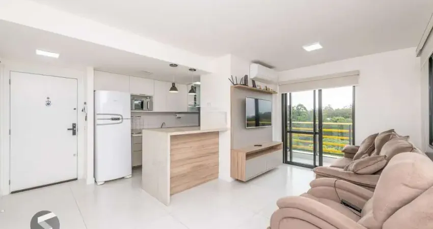 Yellow residence apartamento de 2 dormitórios semimobiliado com 2 vagas próximo a pucrs