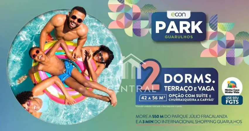 Lançamento a venda - Park Guarulhos - 43 e 56 m² - 2 Dormitórios -1 Vaga - Varanda - Vila Augusta Guarulhos/SP