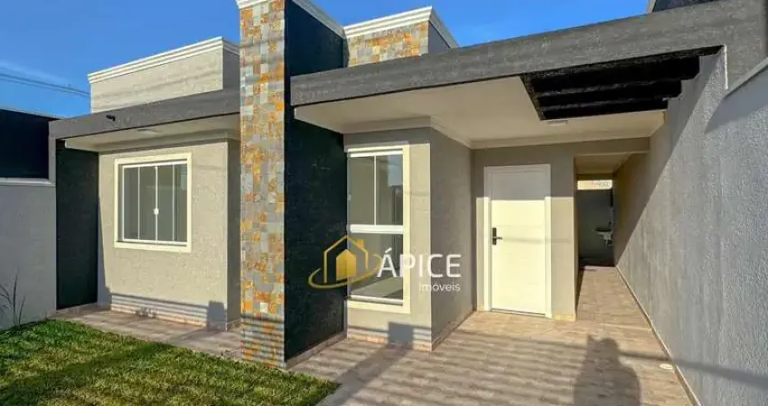 Casa nova com 3 quartos e jardim no bairro Nações, Fazenda Rio Grande
