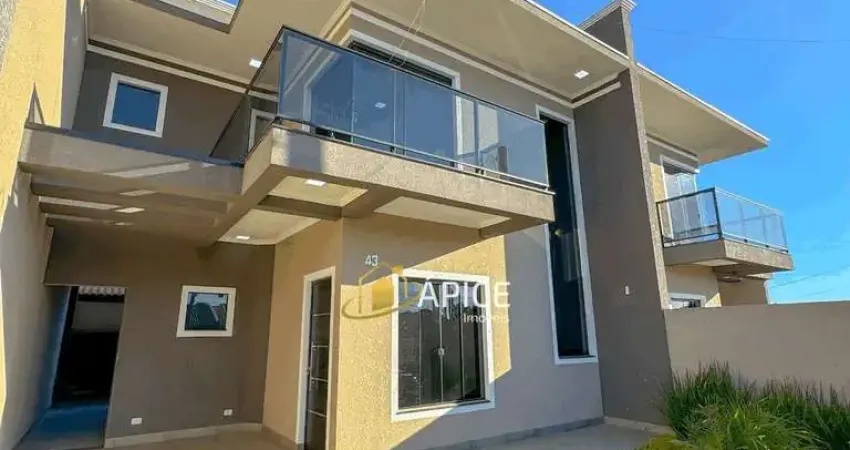 Sobrado novo com 3 quartos e área gourmet no Santa Terezinha, Fazenda Rio Grande