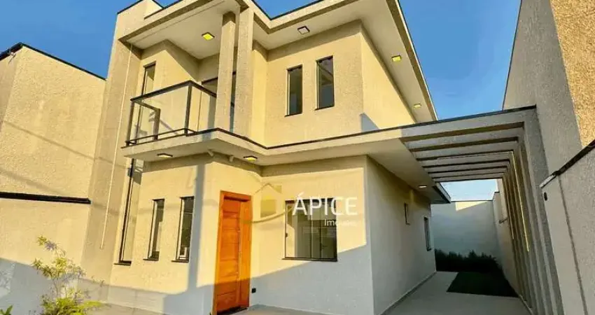 Sobrado novo com suíte, terraço e gourmet no Eucaliptos, Fazenda Rio Grande
