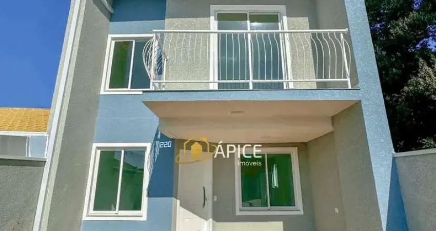 Sobrado novo com 3 quartos e suíte no bairro Eucaliptos, Fazenda Rio Grande