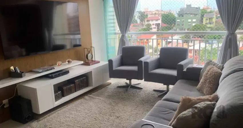Apartamento no Lindóia de 3 dormitórios, sendo 1 suíte, sala de estar e jantar ampla com churrasqueira, teto rebaixado e sacada integrada. Cozinha americana, área de serviço separada. Duas vagas indiv