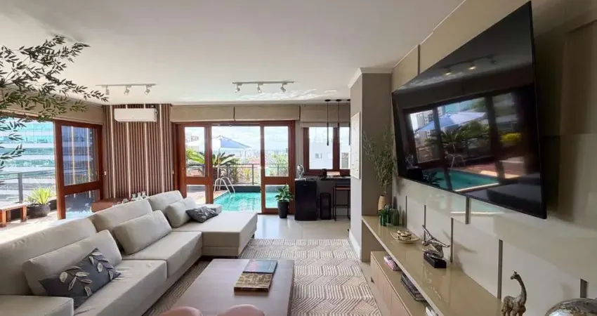 Vende-se linda cobertura com 3 quartos (1 suíte), 209m², 2 vagas e piscina – três figueiras