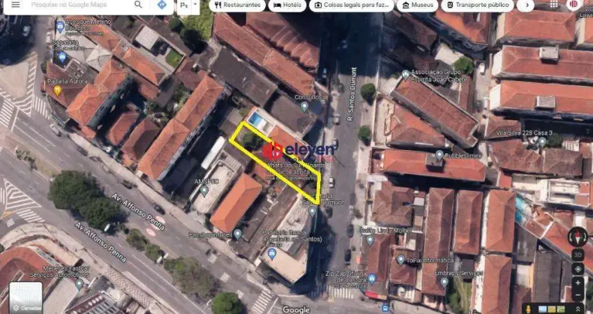 Terreno Residencial à Venda - 270m² Próximo à Av. Afonso Pena, no Embaré - Santos-SP