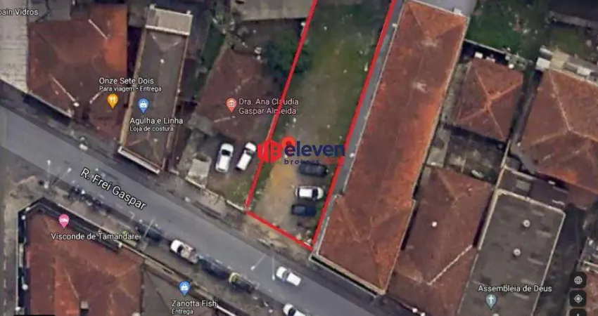 Terreno à venda na Rua Frei Gaspar, Centro, São Vicente