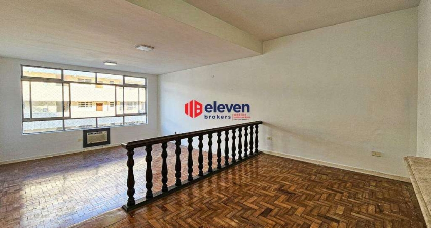 Amplo e clássico apartamento frente mar com 3 dormitórios, na Pompeia, Santos-SP