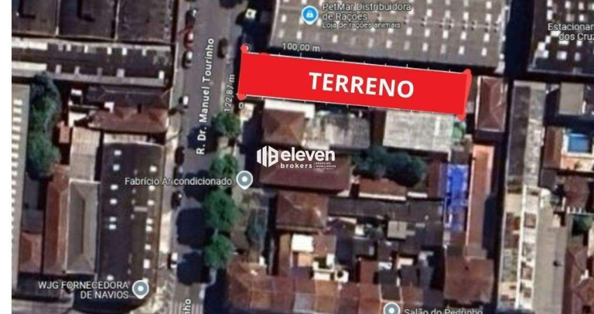 Terreno à venda na Rua Doutor Manoel Tourinho, Macuco, Santos