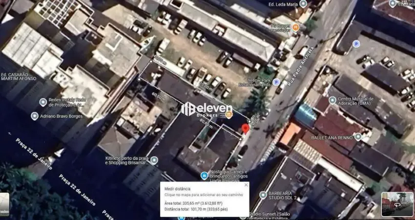 Terreno Comercial à Venda no Centro de São Vicente – SP