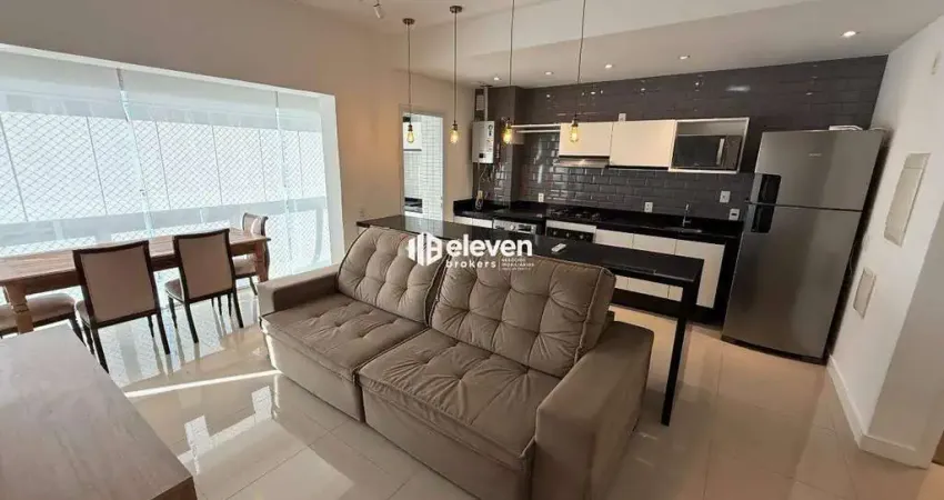 Apartamento Mobiliado para Aluguel | 1 Suíte | Andar Alto | 57m² | 1 Vaga | Gonzaga | Santos/SP