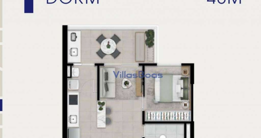 Apartamento com 1 dormitório à venda, 45 m² por R$ 595.000,00 - Parque Residencial Aquarius - São José dos Campos/SP