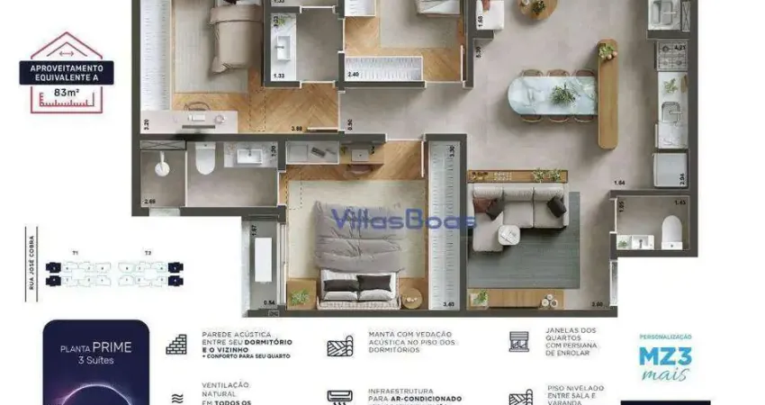 Apartamento com 3 dormitórios à venda, 76 m² por R$ 645.000,00 - Parque Industrial - São José dos Campos/SP