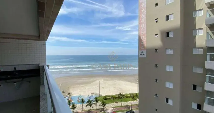 Apartamento vista mar com 2 suítes à venda, 101 m² por r$ 1.080.000 - caiçara - praia grande/sp