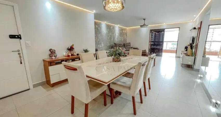 Apartamento totalmente mobiliado e amplo de 3 suítes à venda na Vila Guilhermina em Praia Grande!