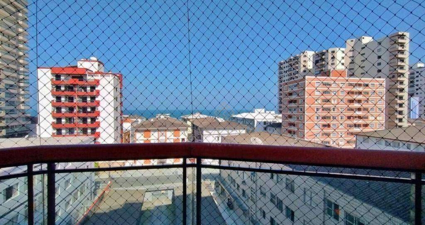 Apartamento mobiliado com 1 quarto e vista do mar à venda em Praia Grande, aceita financiamento bancário!