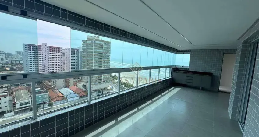 Apartamento vista mar com 3 dormitórios à venda, 112 m² por r$ 895.000 - caiçara - praia grande/sp
