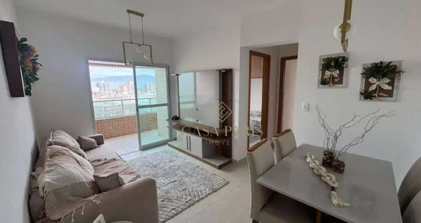 Apartamento mobiliado com 2 dormitórios à venda, 70 m² por r$ 515.000 - aviação - praia grande/sp