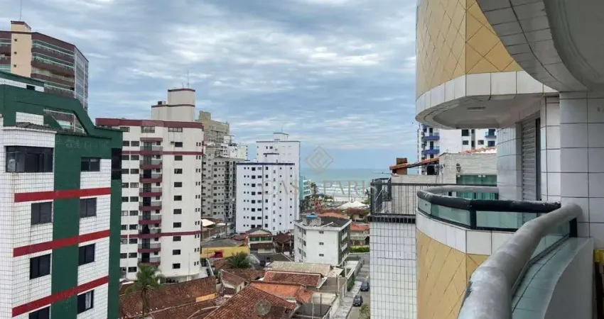 Apartamento mobiliado e vista mar com 3 dormitórios à venda na ocian em praia grande/sp