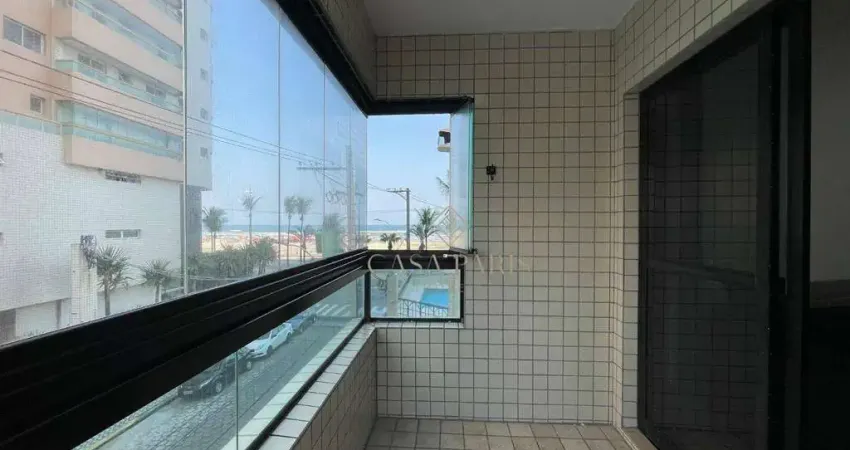 Apartamento vista mar com 2 dormitórios sendo 1 suíte à venda, 75 m² por r$ 490.000 - aviação - praia grande/sp