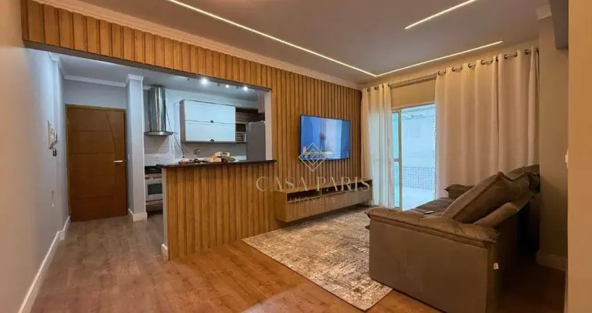 Apartamento mobiliado com 3 dormitórios à venda, 180 m² por r$ 1.180.000 - vila guilhermina - praia grande/sp