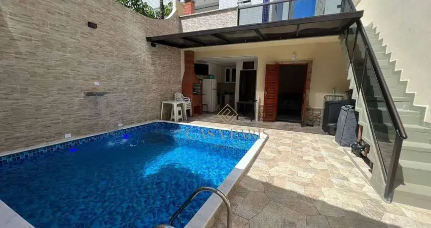 Casa com 3 dormitórios e piscina à venda, 125 m² por r$ 1.060.000 - caiçara - praia grande/sp
