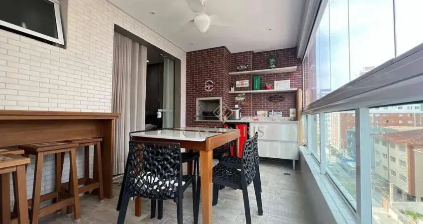 Apartamento mobiliado com 2 dormitórios à venda, 82 m² por r$ 950.000 - canto do forte - praia grande/sp