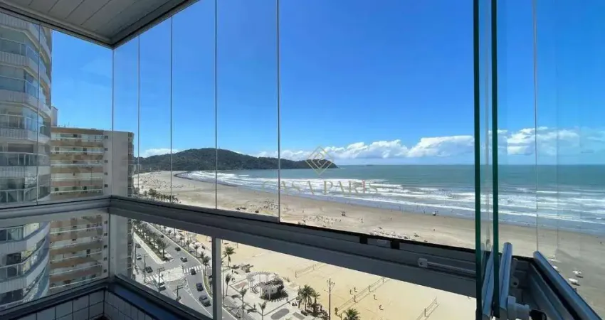 Apartamento frente mar com 1 suíte à venda, 57 m² por r$ 460.000 - boqueirão - praia grande/sp
