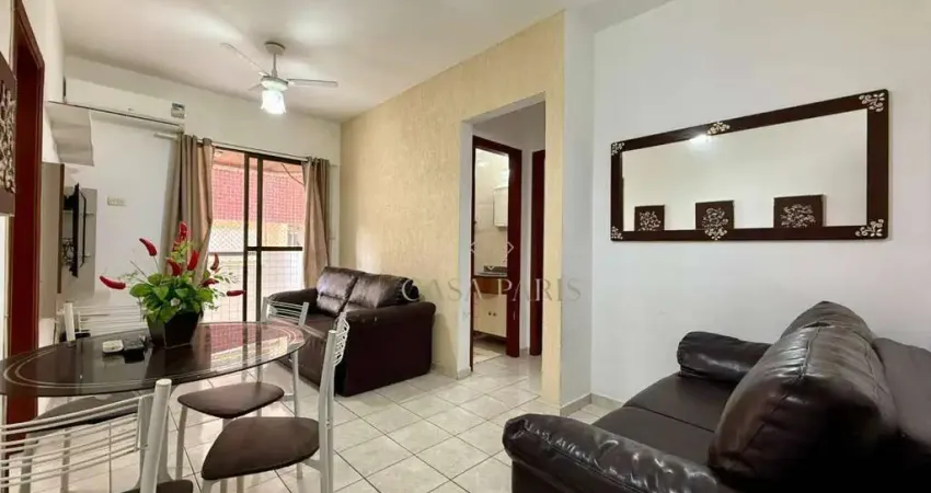 Apartamento mobiliado com 1 dormitório à venda, 46 m² por r$ 349.000 - vila guilhermina - praia grande/sp