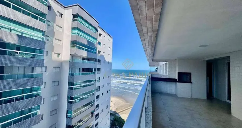 Apartamento vista mar com 3 dormitórios à venda, 117 m² por r$ 880.000 - caiçara - praia grande/sp