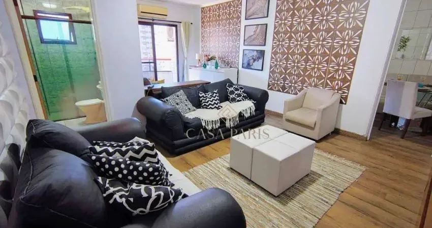 Apartamento mobiliado com 1 dormitório à venda, 74 m² por r$ 330.000 - tupi - praia grande/sp