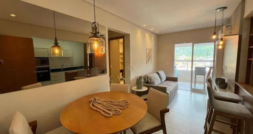 Apartamento mobiliado com 2 dormitórios à venda, 62 m² por r$ 571.000 - solemar - praia grande/sp