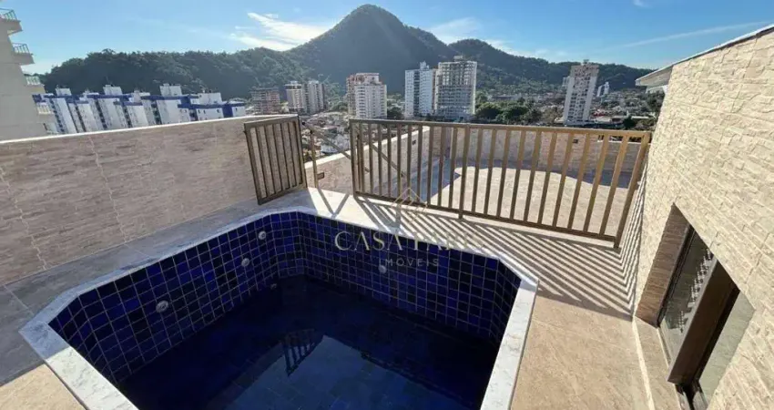 Cobertura com 3 dormitórios e piscina privativa à venda, 120 m² por r$ 1.220.000 - canto do forte - praia grande/sp