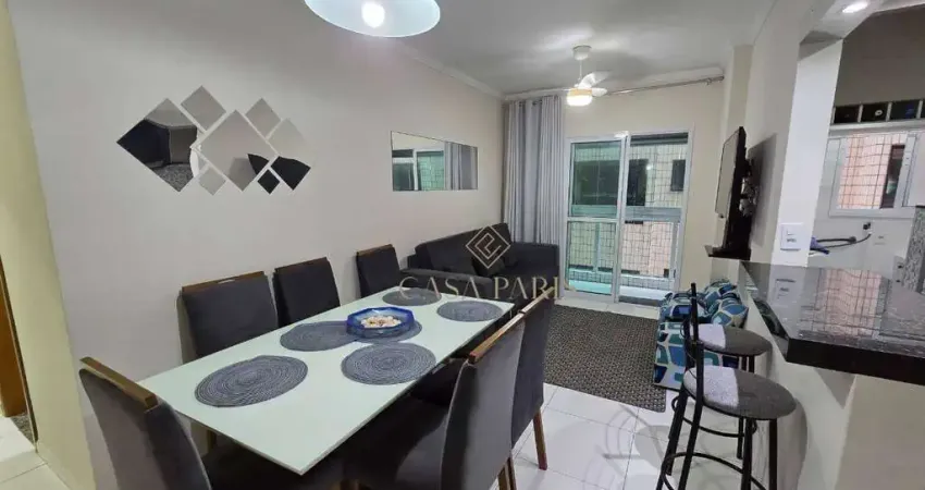 Apartamento mobiliado com 2 dormitórios à venda, 80 m² por r$ 490.000 - tupi - praia grande/sp