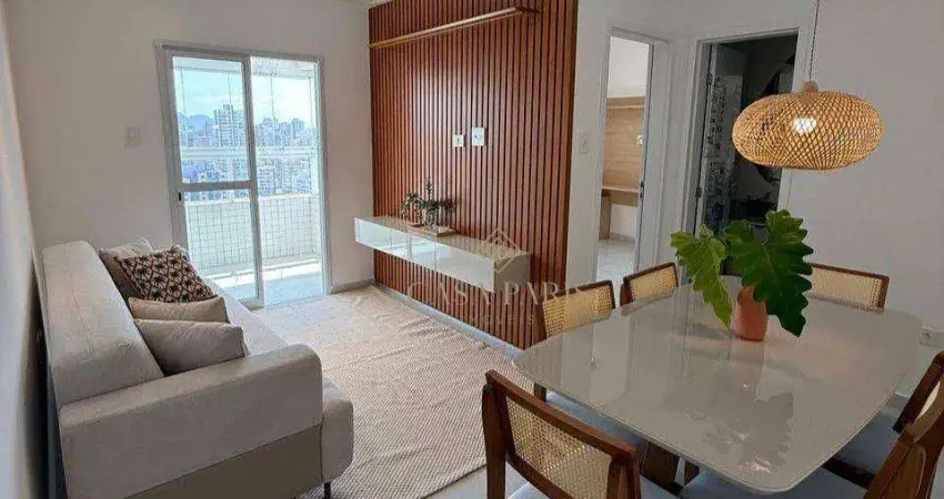 Apartamento vista mar com 1 suíte à venda, 59 m² por r$ 509.900 - aviação - praia grande/sp