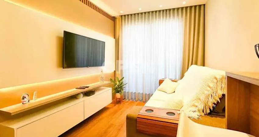 Apartamento mobiliado com 2 dormitórios e sacada com churrasqueira | residencial brasil