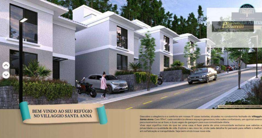 Casa com 3 dormitórios à venda, 117 m² por R$ 1.100.000,00 - Condomínio Villaggio Santa Anna - Vinhedo/SP