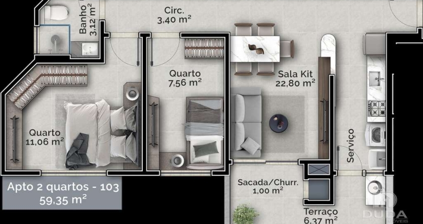 Apartamento com 2 quartos à venda na Rua Capitão Romualdo de Barros, Carvoeira, Florianópolis