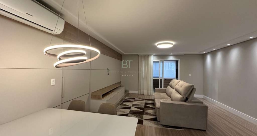 APARTAMENTO MOBILIADO COM 109 M² PRIVATIVOS COM 2 DORMITÓRIOS E 2 VAGAS NO BAIRR