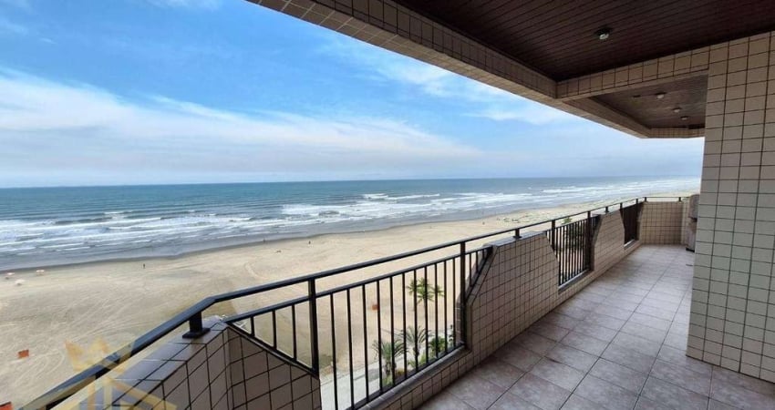 Espaçoso Apartamento Frente Mar - Sacada - Lazer - 02 Vagas - Aviação - Praia Grande