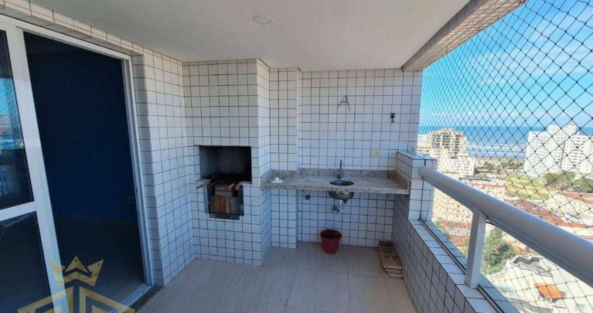Apartamento 02 Dormitórios (01 Suíte) - Varanda com churrasqueira vista mar - Lazer - 1vaga - Aviação - Praia Grande