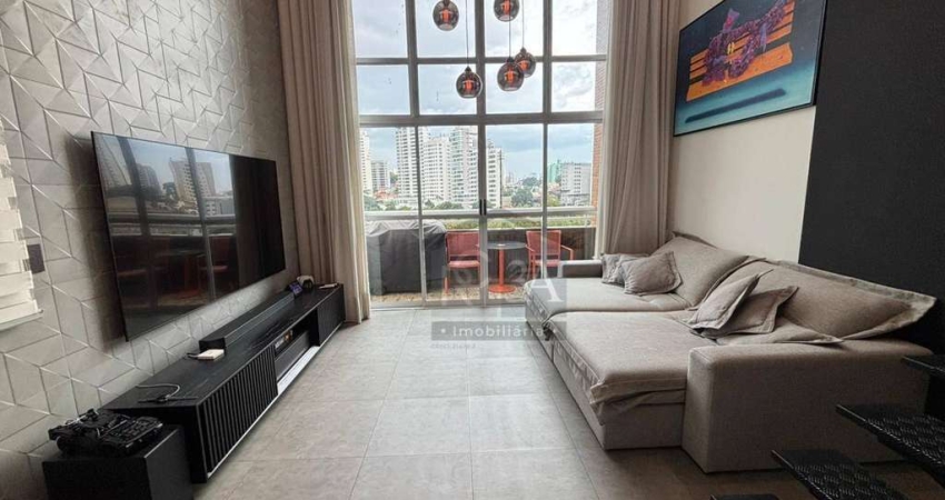 Apartamento para vender com 82m², varanda e 2 vagas. Condomínio Pozelli Loft Plus - Jardim Anália Franco - SP