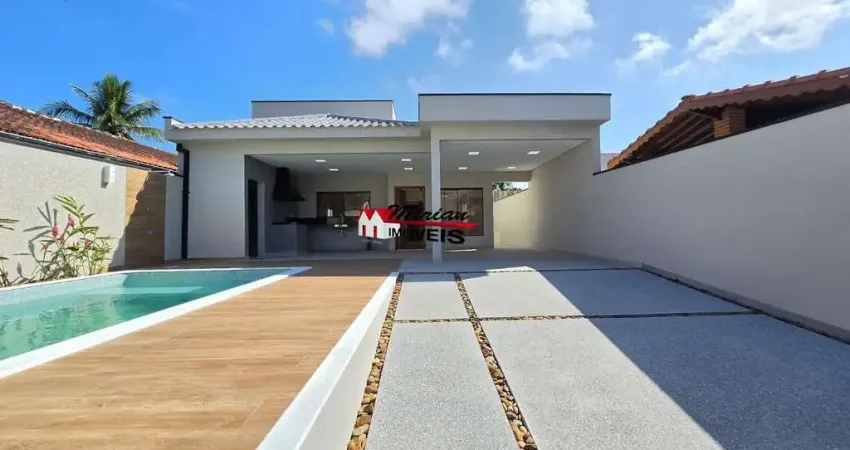 Casa à venda em peruíbe-sp: 3 quartos, 3 suítes, 2 salas, 3 banheiros, 4 vagas de garagem, 150m²!