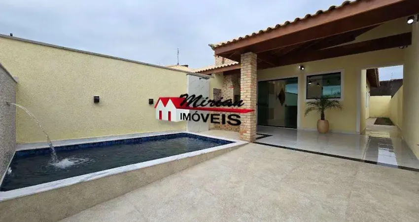 Casa nova a venda em peruibe com piscina 3 quartos sendo 1 suite  proximo ao centro de peruibe