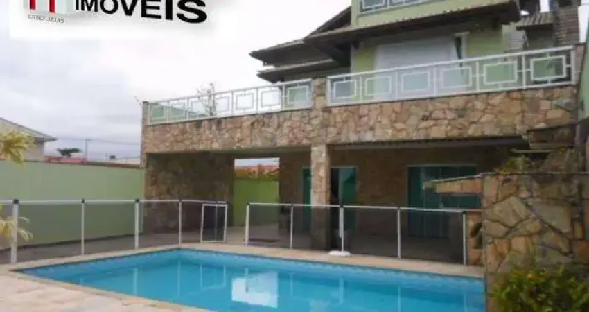 Casa com piscina para venda no bairro ribamar em peruibe com 5 dormitórios sendo 5 suítes, 2 salas, 5 banheiros, lavabo, 3 vagas sala de jantar, sala