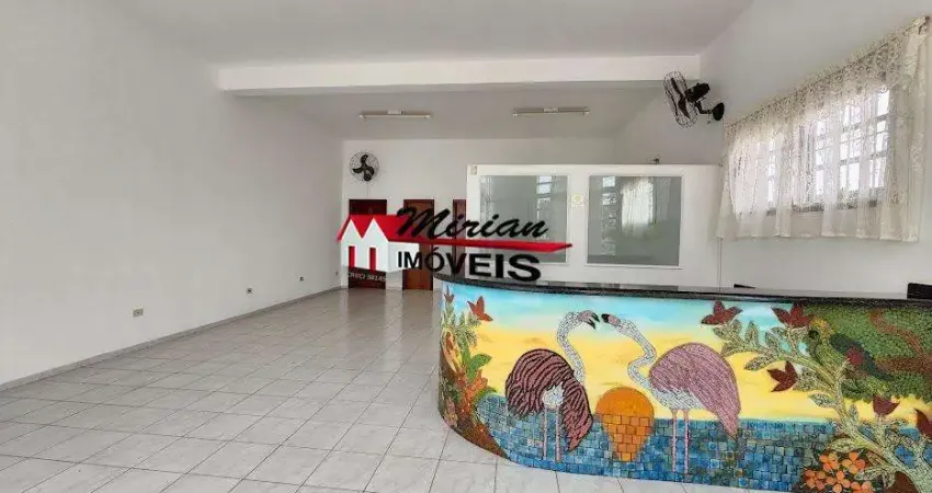 Salão comercial em av padre anchieta com 2 kits apartamentos nos fundos em peruibe