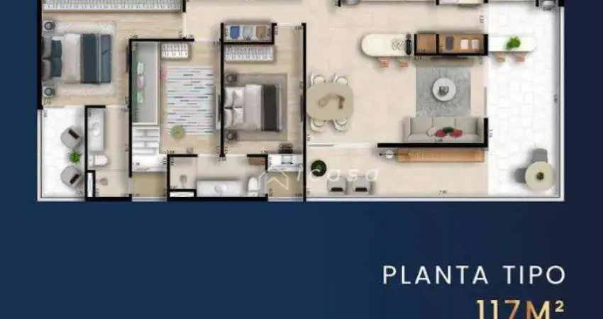 Apartamento com 3 dormitórios à venda, 117 m² por R$ 853.560 - Esplanada Independência - Taubaté/SP