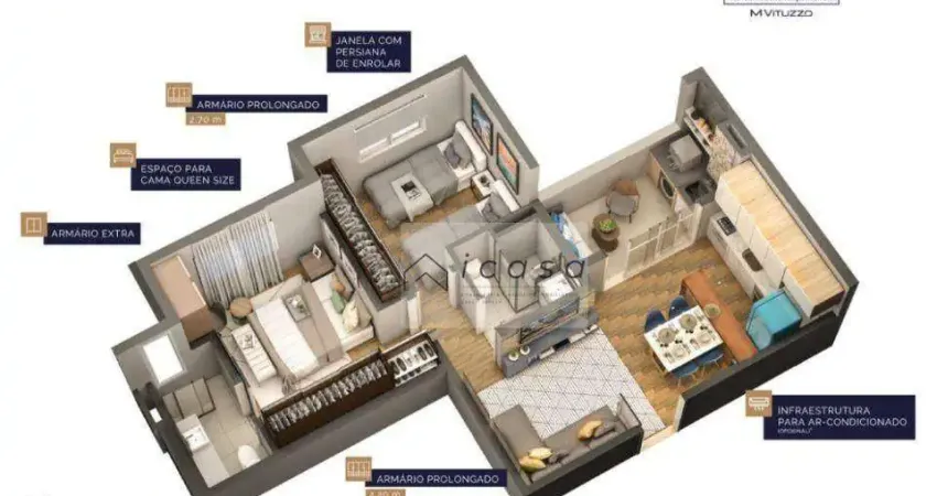 Apartamento com 2 dormitórios à venda, 56 m² por R$ 495.000,00 - Vila Industrial - São José dos Campos/SP